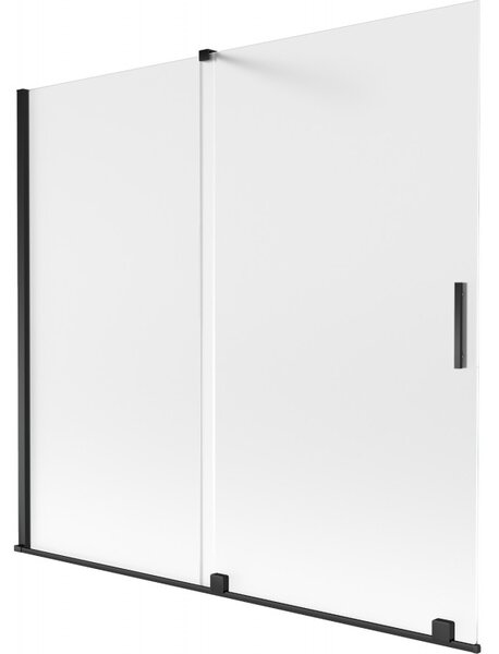 Mexen Velar, paravan de baie glisant cu 2 aripi 170 x 150 cm, sticlă mată 8 mm, negru mat, 896-170-000-31-70