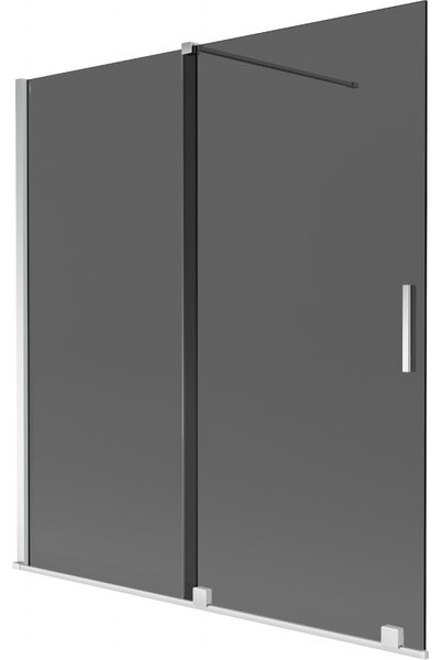 Mexen Velar, paravan de baie glisant cu 2 aripi 150 x 150 cm, sticlă gri 8 mm, crom, 896-150-000-41-01