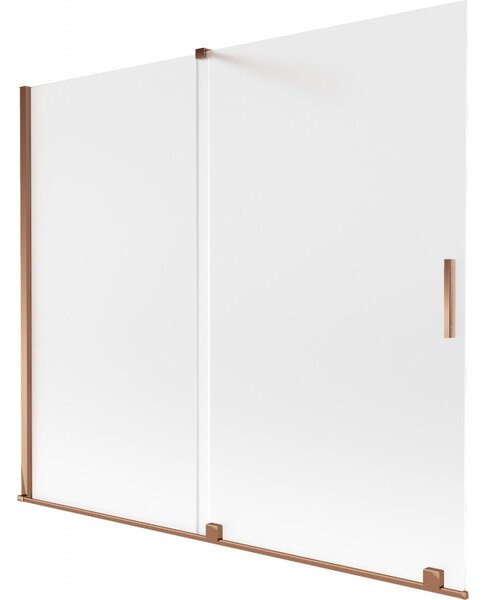 Mexen Velar, paravan de baie glisant cu 2 aripi 180 x 150 cm, sticlă mată 8 mm, aur roz, 896-180-000-31-60