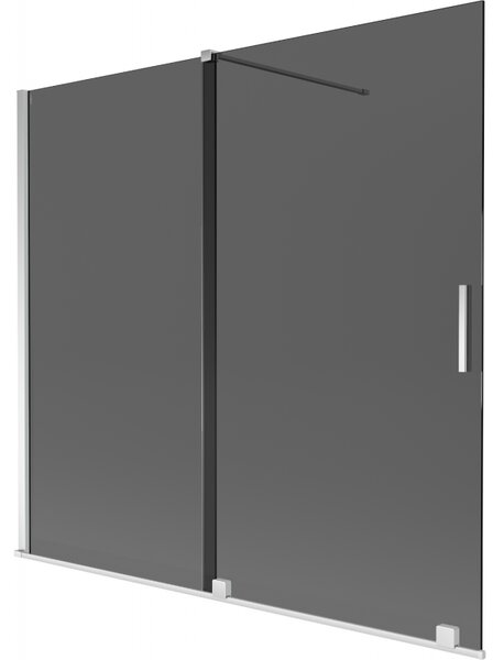 Mexen Velar, paravan de baie glisant cu 2 aripi 170 x 150 cm, sticlă gri 8 mm, crom, 896-170-000-41-01