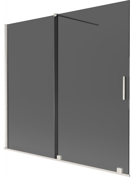 Mexen Velar, paravan de baie glisant cu 2 aripi 170 x 150 cm, sticlă gri 8 mm, oțel periat, 896-170-000-41-97