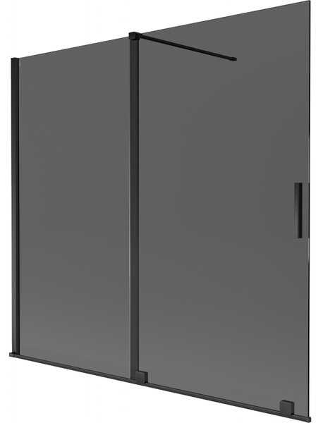 Mexen Velar, paravan de baie glisant cu 2 aripi 170 x 150 cm, sticlă gri 8 mm, negru mat, 896-170-000-41-70