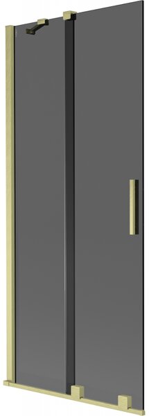 Mexen Velar, paravan de baie glisant cu 2 aripi 80 x 150 cm, sticla gri 8 mm, auriu lucios, 896-080-000-41-50