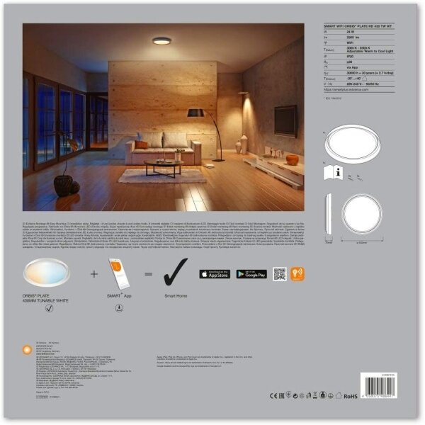 Ledvance - Lumină de plafon cu LED-uri de tip SMART + PLATE LED/24W/230V Wi-Fi