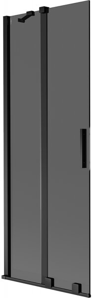 Mexen Velar, paravan de baie glisant cu 2 aripi 70 x 150 cm, sticlă gri 8 mm, negru mat, 896-070-000-41-70