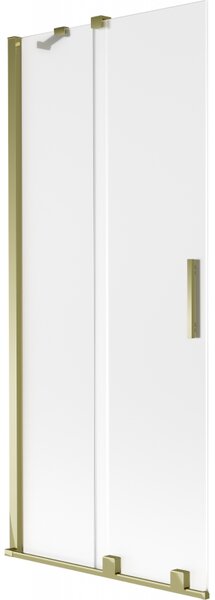 Mexen Velar, paravan de baie glisant cu 2 aripi 80 x 150 cm, sticlă mată 8 mm, auriu strălucitor, 896-080-000-31-50