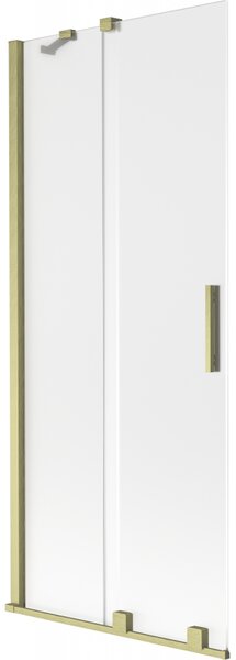 Mexen Velar, paravan de baie glisant cu 2 aripi 80 x 150 cm, sticlă mată 8 mm, auriu mat, 896-080-000-31-55