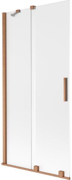 Mexen Velar, paravan de baie glisant cu 2 aripi 90 x 150 cm, sticlă mată 8 mm, cupru mat, 896-090-000-31-65