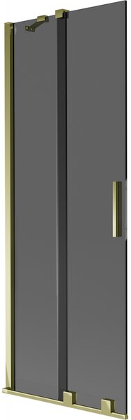 Mexen Velar, paravan de baie glisant cu 2 aripi 70 x 150 cm, sticla gri 8 mm, auriu lucios, 896-070-000-41-50