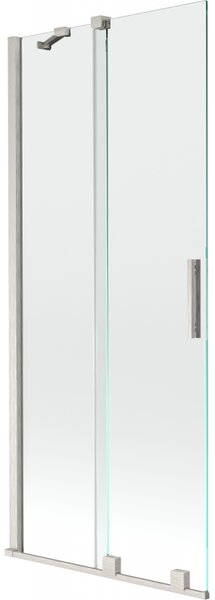 Mexen Velar, paravan de baie glisant cu 2 aripi 80 x 150 cm, sticlă transparentă de 8 mm, oțel periat, 896-080-000-01-97