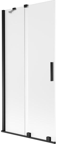 Mexen Velar, paravan de baie glisant cu 2 aripi 90 x 150 cm, sticlă mată 8 mm, negru mat, 896-090-000-31-70