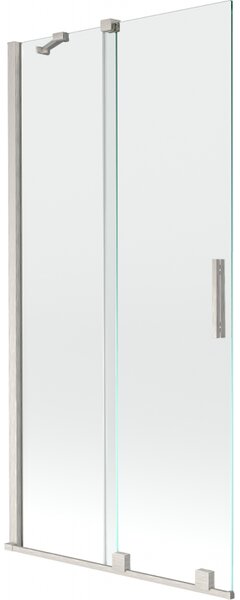 Mexen Velar, paravan de baie glisant cu 2 aripi 90 x 150 cm, sticlă transparentă de 8 mm, oțel periat, 896-090-000-01-97