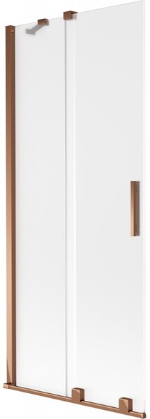Mexen Velar, paravan de baie glisant cu 2 aripi 80 x 150 cm, sticlă mată 8 mm, aur roz, 896-080-000-31-60