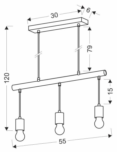 Candelabru pe un șir IZZY 3xE27/60W /230V