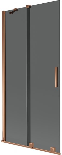 Mexen Velar, paravan de baie glisant cu 2 aripi 90 x 150 cm, sticlă gri 8 mm, aur roz, 896-090-000-41-60