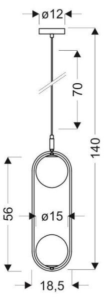 Lustră pe cablu CORDEL 2xG9/28W/230V neagră