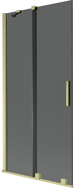 Mexen Velar, paravan de baie glisant cu 2 aripi 90 x 150 cm, sticlă gri 8 mm, auriu mat, 896-090-000-41-55