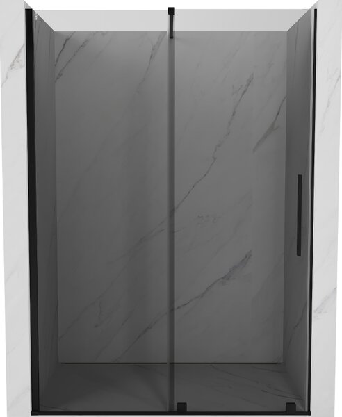 Mexen Velar, usa de dus culisanta pentru deschidere 140 cm, sticla gri 8mm, neagra mat, 871-140-000-41-70