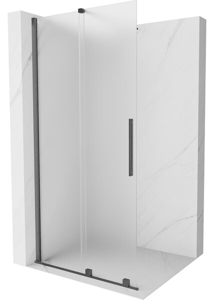 Mexen Velar, paravan de duș cu ușă glisantă Walk-in 110 x 200 cm, sticlă mată 8 mm, grafit lustruit, 871-110-000-33-66