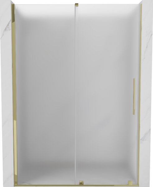 Mexen Velar, usa de dus culisanta pentru deschidere 130 cm, sticla mat 8 mm, auriu lucios, 871-130-000-31-50