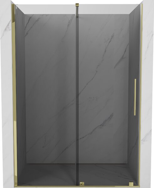 Mexen Velar, usa de dus culisanta pentru deschidere 130 cm, sticla gri 8mm, auriu lucios, 871-130-000-41-50