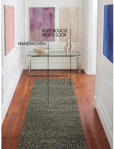 Covor tip traversă verde țesut manual din material bouclé 80x200 cm Notting Hill Portobello – Ted Baker