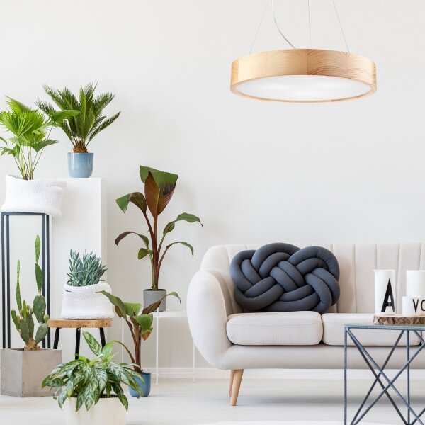 Lustr NATURAL 3xE27/60W/230V, 47 cm, lemn de pin