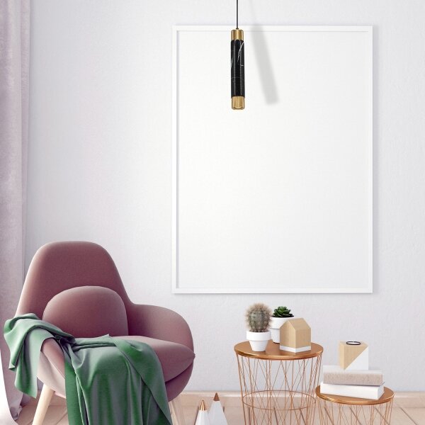 Lustră pe cablu MARBLE 1xGU10/8W/230V negru/auriu
