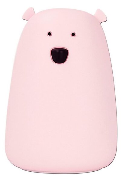 Lampă LED RGB pentru copii BEAR, tactilă, 0,8W, 5V, roz + USB