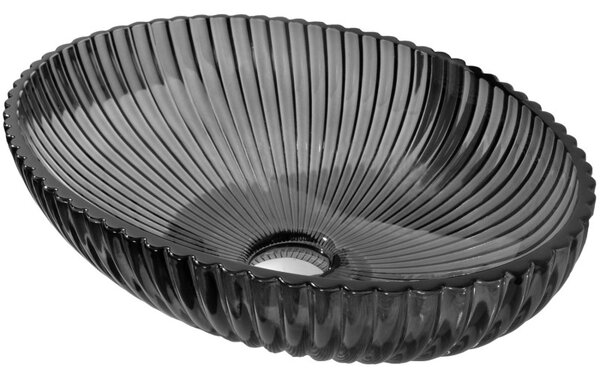 Mexen Zira, lavoar de blat din sticlă 53 × 35 cm, negru, 24175370