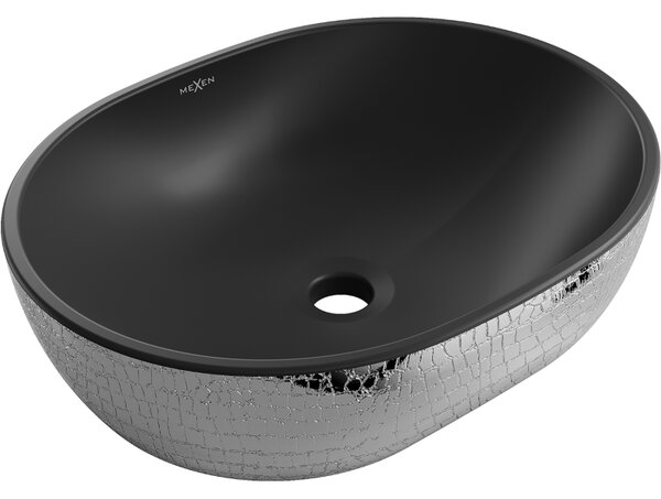 Mexen Viki, chiuveta blat 48x35x14 cm, model negru mat-argintiu, 21054872