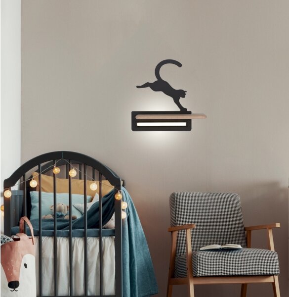 Aplică LED cu raft pentru copii JUMPING CAT LED/5W/230V