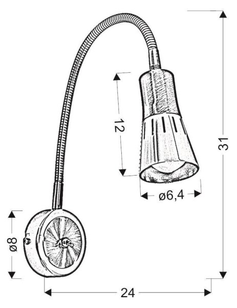 Veioză flexibilă ARENA 1xE14/40W/230V alb
