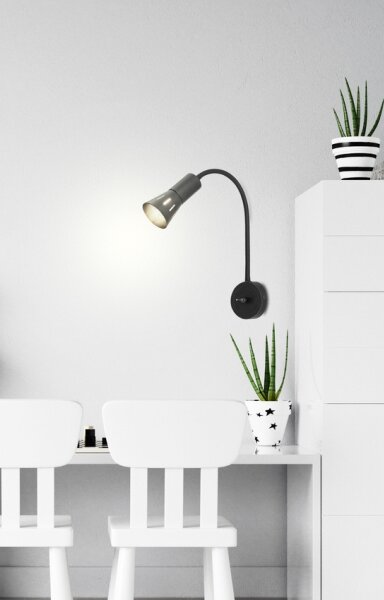 Veioză flexibilă ARENA 1xE14/40W/230V negru