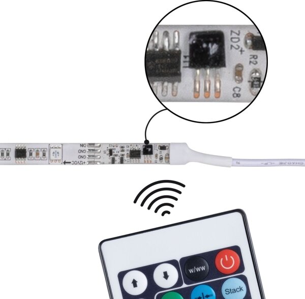 Bandă dimabilă LED RGB/15W Paulmann 70514 SIMPLED 7,5m 230V + telecomandă