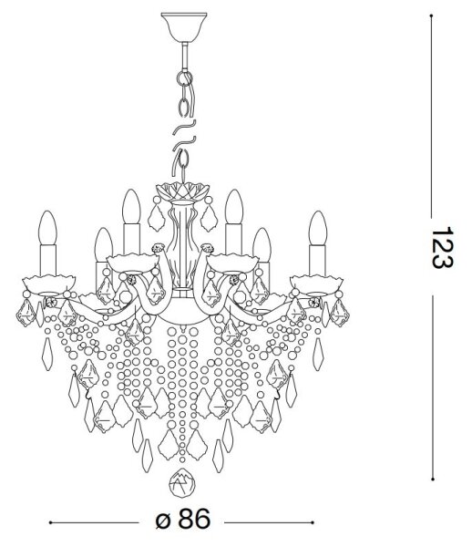 Lustră de cristal pe cablu Ideal Lux FLORIAN 18xE14/40W/230V