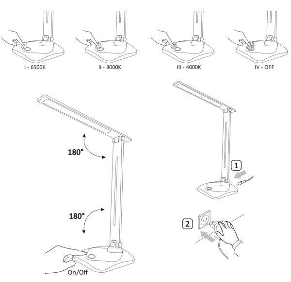 Lampă de masă LED dimabilă tactilă TOLEDO LED/8W/230V 3000-6500K