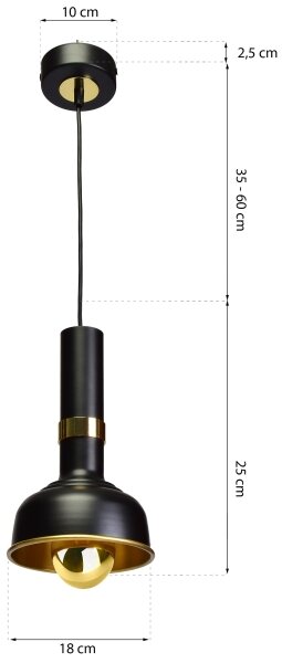 Lustră pe cablu MARGO 1xE27/5,5W/230V