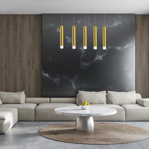 Lustră LED pe cablu GOLDIE 5xLED/25W/230V aurie