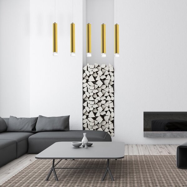 Lustră LED pe cablu GOLDIE 5xLED/25W/230V aurie