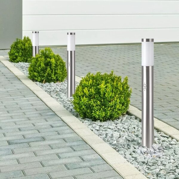 Lampă de exterior cu senzor 1xE27/60W/230V IP44 80cm crom mat