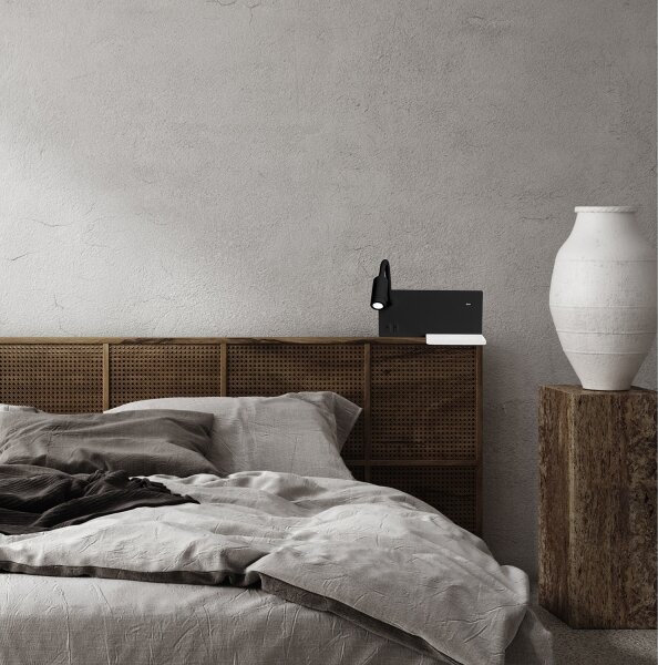 Aplica de perete LED SHELF, LED/4W+LED/5W+LED/2W/230V, negru
