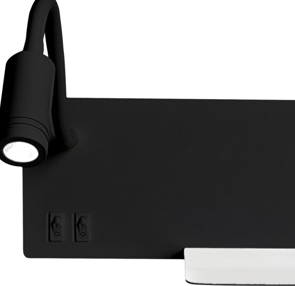 Aplica de perete LED SHELF, LED/4W+LED/5W+LED/2W/230V, negru
