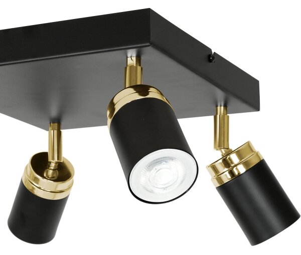 Spot RENO 4xGU10/60W/230V negru/auriu