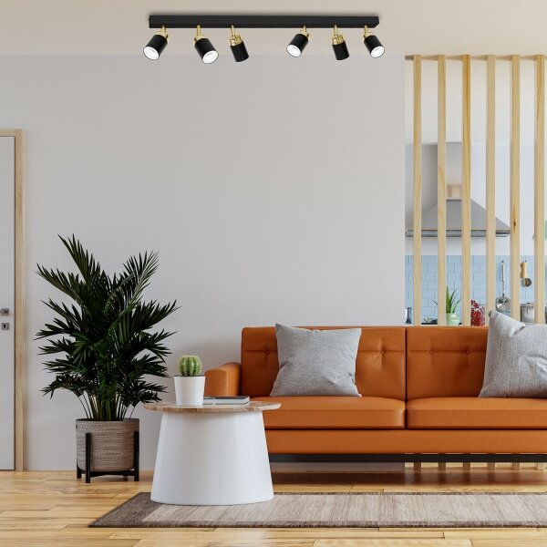 Spot RENO 6xGU10/60W/230V negru/auriu