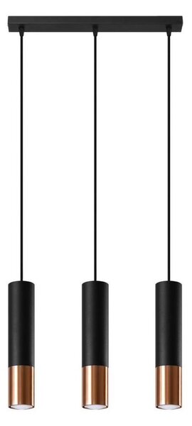 Lustră pe cablu LOOPEZ 3xGU10/40W/230V neagră/cupru Sollux SL.0948