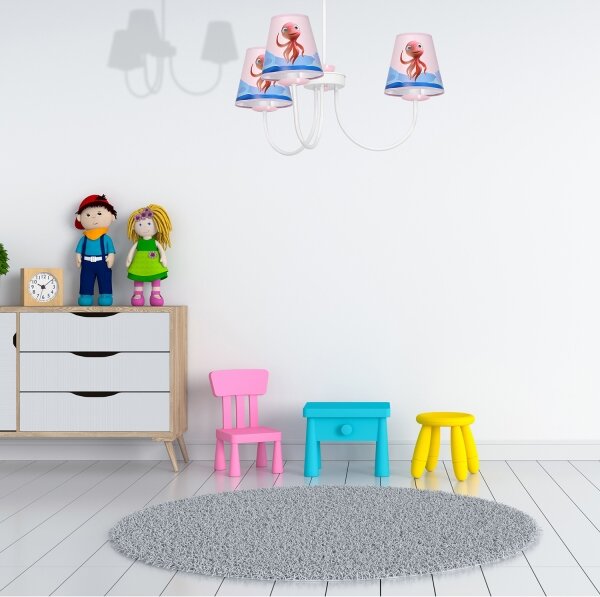 Lustră pe tijă pentru copii OCTOPUS 3xE14/40W/230V