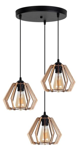 Lustră pe cablu BERGO 3xE27/60W/230V neagră