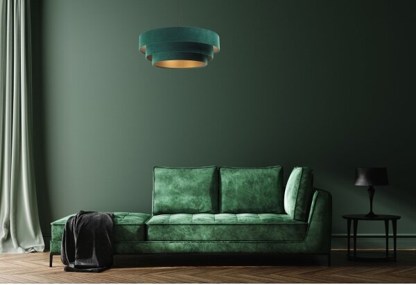 Lustr TRINITI 1xE27/60W/230V verde/auriu pe cablu