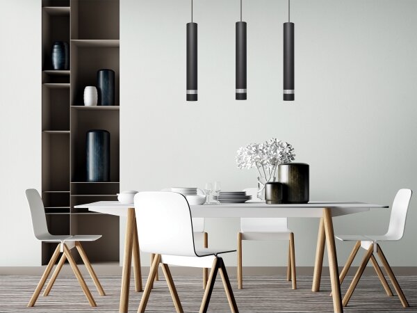 Lustră LED pe cablu TUBA 3xGU10/4,8W/230V neagră/crom